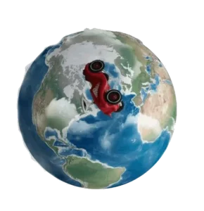 Accident de la route à l’étranger : voiture sur un globe terrestre, indemnisation et recours.