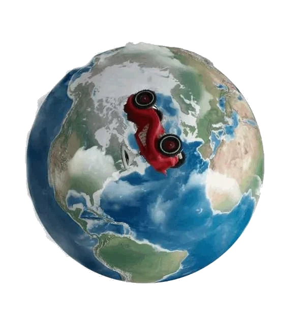 Accident de la route à l’étranger : voiture sur un globe terrestre, indemnisation et recours.