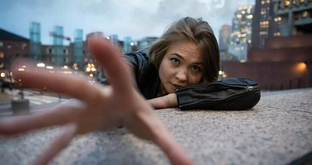 Victime au sol après une chute en milieu urbain